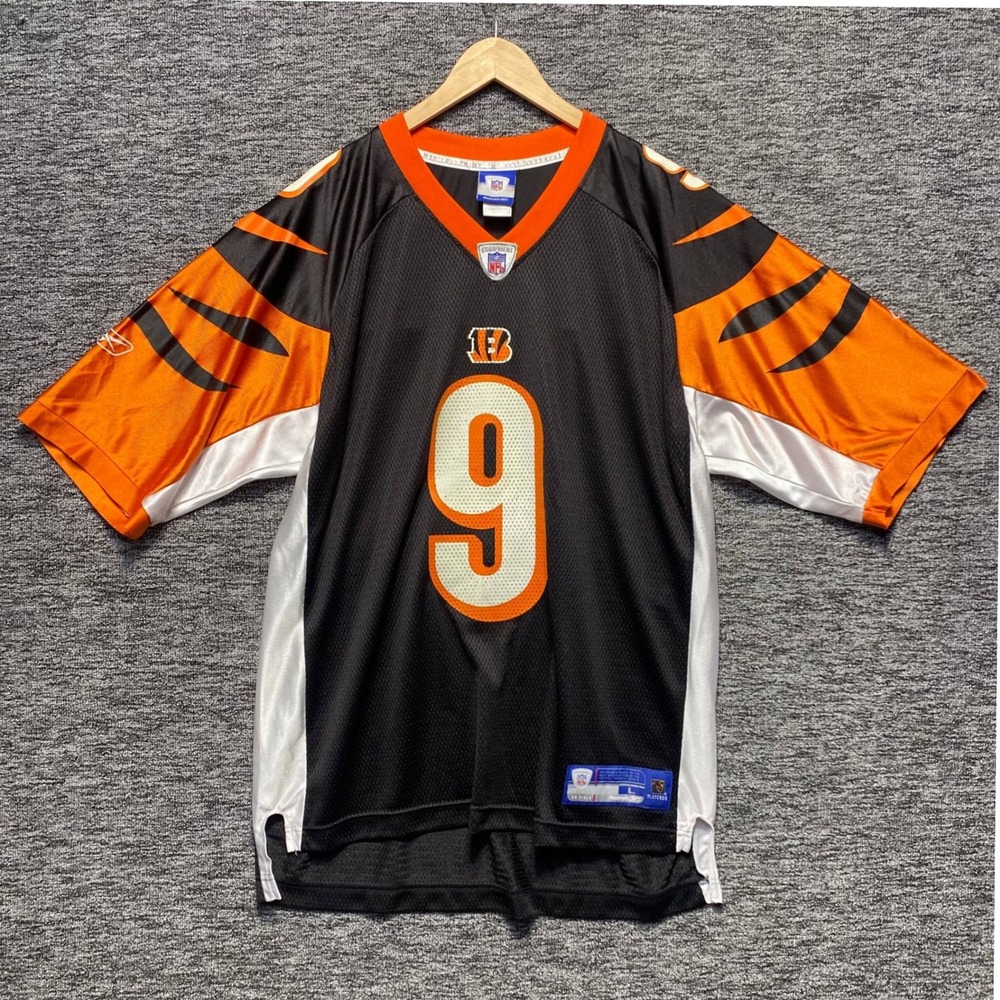 VTG Reebok NFL Carson Palmer Cincinnati Bengals Jersey Mens Large Black 9 Y2K
